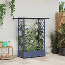 Hævet Bed med Trellis og Tag Grå 122,5 x 40 x 121 cm PP