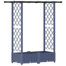 Hævet Bed med Trellis og Tag Grå 122,5 x 40 x 121 cm PP