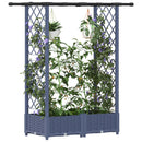 Hævet Bed med Trellis og Tag Grå 122,5 x 40 x 121 cm PP