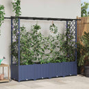 Hævet Bed med Trellis og Tag Grå 203 x 40 x 136 cm PP