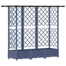 Hævet Bed med Trellis og Tag Grå 164 x 40 x 121 cm PP