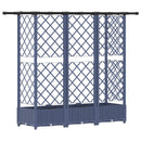 Hævet Bed med Trellis og Tag Grå 164 x 40 x 121 cm PP