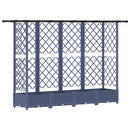 Hævet Bed med Trellis og Tag Grå 202,5 x 40 x 121 cm PP
