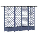 Hævet Bed med Trellis og Tag Grå 202,5 x 40 x 121 cm PP