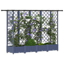 Hævet Bed med Trellis og Tag Grå 202,5 x 40 x 121 cm PP
