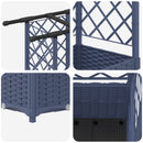 Hævet Bed med Trellis og Tag Grå 124 x 40 x 136 cm PP