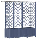 Hævet Bed med Trellis og Tag Grå 163,5 x 40 x 136 cm PP