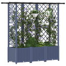 Hævet Bed med Trellis og Tag Grå 163,5 x 40 x 136 cm PP