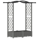 Hævet Bed med Trellis og Tag Lysegrå 124 x 40 x 123 cm PP