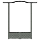 Hævet Bed med Trellis og Tag Lysegrå 124 x 40 x 123 cm PP
