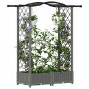 Hævet Bed med Trellis og Tag Lysegrå 124 x 40 x 123 cm PP