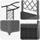 Hævet Bed med Trellis og Tag Lysegrå 169 x 40 x 123 cm PP