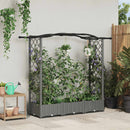 Hævet Bed med Trellis og Tag Lysegrå 169 x 40 x 123 cm PP