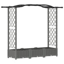 Hævet Bed med Trellis og Tag Lysegrå 169 x 40 x 123 cm PP