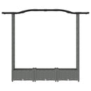 Hævet Bed med Trellis og Tag Lysegrå 169 x 40 x 123 cm PP