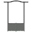 Hævet Bed med Trellis og Tag Lysegrå 125 x 40 x 138 cm PP