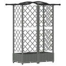 Hævet Bed med Trellis og Tag Lysegrå 124 x 40 x 123 cm PP