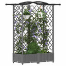 Hævet Bed med Trellis og Tag Lysegrå 124 x 40 x 123 cm PP