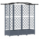 Hævet Bed med Trellis og Tag Lysegrå 163 x 40 x 126 cm PP