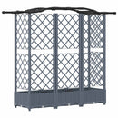 Hævet Bed med Trellis og Tag Lysegrå 163 x 40 x 126 cm PP