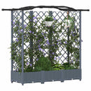 Hævet Bed med Trellis og Tag Lysegrå 163 x 40 x 126 cm PP