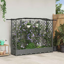 Hævet Bed med Trellis og Tag Lysegrå 203,5 x 40 x 123 cm PP