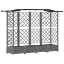 Hævet Bed med Trellis og Tag Lysegrå 203,5 x 40 x 123 cm PP