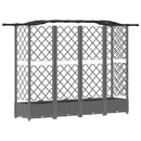Hævet Bed med Trellis og Tag Lysegrå 203,5 x 40 x 123 cm PP