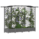 Hævet Bed med Trellis og Tag Lysegrå 203,5 x 40 x 123 cm PP