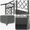 Hævet Bed med Trellis og Tag Lysegrå 122 x 40 x 138 cm PP
