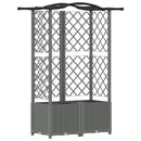 Hævet Bed med Trellis og Tag Lysegrå 122 x 40 x 138 cm PP