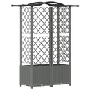Hævet Bed med Trellis og Tag Lysegrå 122 x 40 x 138 cm PP