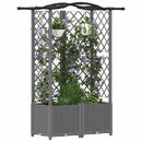 Hævet Bed med Trellis og Tag Lysegrå 122 x 40 x 138 cm PP