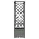 Hævet Bed med Trellis og Tag Lysegrå 122 x 40 x 138 cm PP