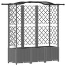 Hævet Bed med Trellis og Tag Lysegrå 163 x 40 x 138 cm PP