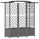 Hævet Bed med Trellis og Tag Lysegrå 163 x 40 x 138 cm PP