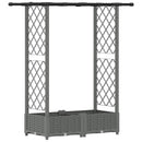 Hævet Bed med Trellis og Tag Lysegrå 122,5 x 40 x 121 cm PP