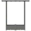 Hævet Bed med Trellis og Tag Lysegrå 122,5 x 40 x 121 cm PP