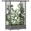 Hævet Bed med Trellis og Tag Lysegrå 122,5 x 40 x 121 cm PP