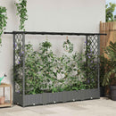 Hævet Bed med Trellis og Tag Lysegrå 203 x 40 x 121 cm PP