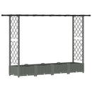 Hævet Bed med Trellis og Tag Lysegrå 203 x 40 x 121 cm PP