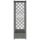 Hævet Bed med Trellis og Tag Lysegrå 203 x 40 x 121 cm PP