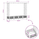 Hævet Bed med Trellis og Tag Lysegrå 203 x 40 x 121 cm PP