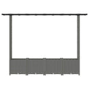 Hævet Bed med Trellis og Tag Lysegrå 203 x 40 x 136 cm PP