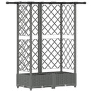 Hævet Bed med Trellis og Tag Lysegrå 124 x 40 x 121 cm PP