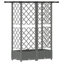 Hævet Bed med Trellis og Tag Lysegrå 124 x 40 x 121 cm PP