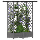 Hævet Bed med Trellis og Tag Lysegrå 124 x 40 x 121 cm PP