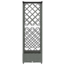 Hævet Bed med Trellis og Tag Lysegrå 124 x 40 x 121 cm PP