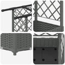 Hævet Bed med Trellis og Tag Lysegrå 202,5 x 40 x 121 cm PP