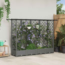 Hævet Bed med Trellis og Tag Lysegrå 202,5 x 40 x 121 cm PP